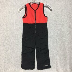Columbia Toddler Snowsuit 4T Red Black Snow Pants Bibs Omni-Shield Waterproof